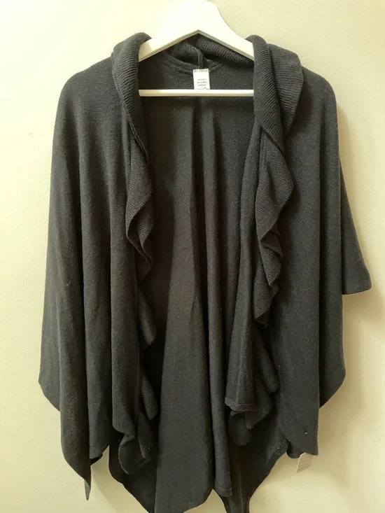 Open-Front Ruffle Shawl Sweater - Picture 1 of 4